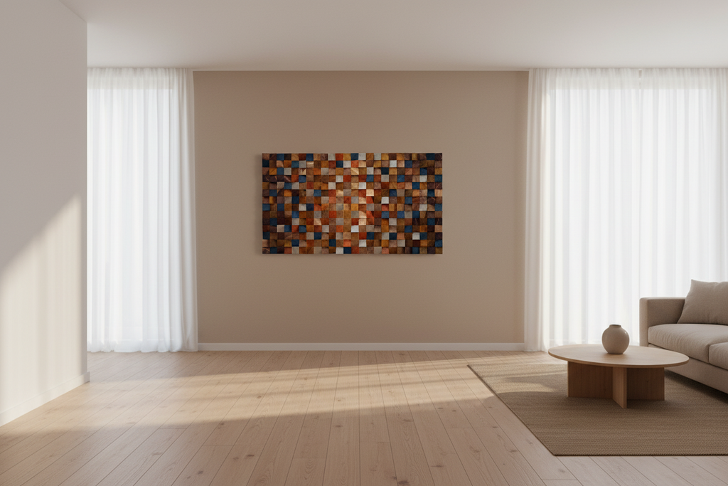 Reclaimed Wood Sculpture Wood Mosaic Wall Decor