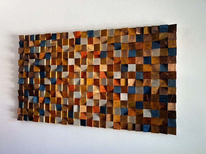Reclaimed Wood Sculpture Wood Mosaic Wall Decor