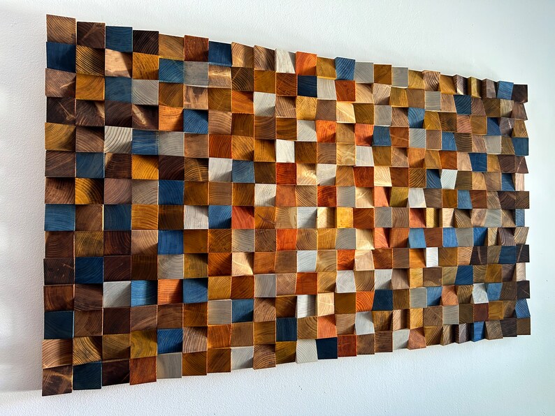 Reclaimed Wood Sculpture Wood Mosaic Wall Decor