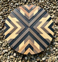 Round Geometric Wood Mosaic Boho Art