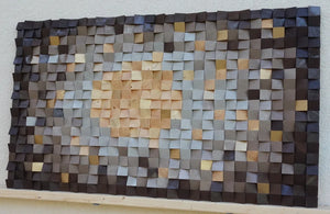 Rustic Brown Wood Mosaic Wall Decor