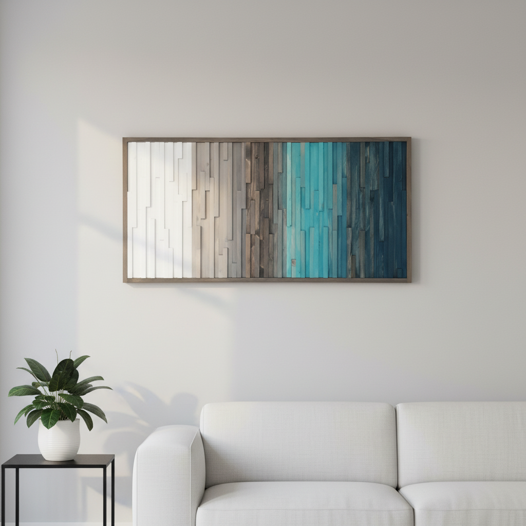 SHADES PLANK WOOD MOSAIC WALL DECOR