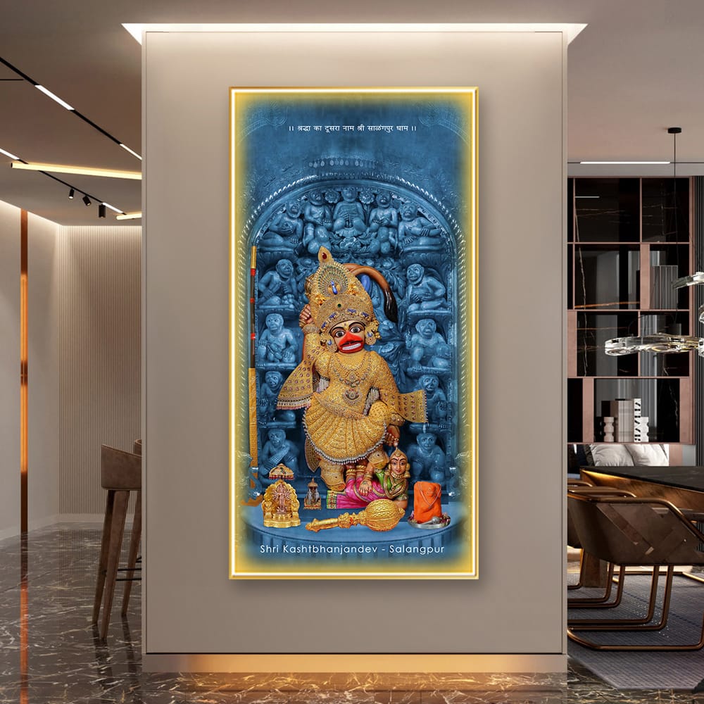 Salangpur Hanuman Crystal Painting With LED