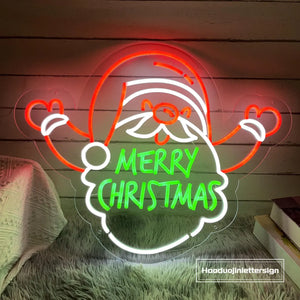 Santa Claus Merry Christmas Neon Sign