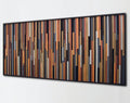 Modern Abstract Sculpture Art Plank Wood Mosaic Wall Decor