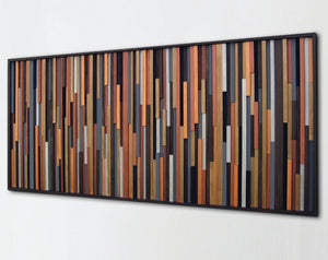 Modern Abstract Sculpture Art Wood Mosaic Wall Decor