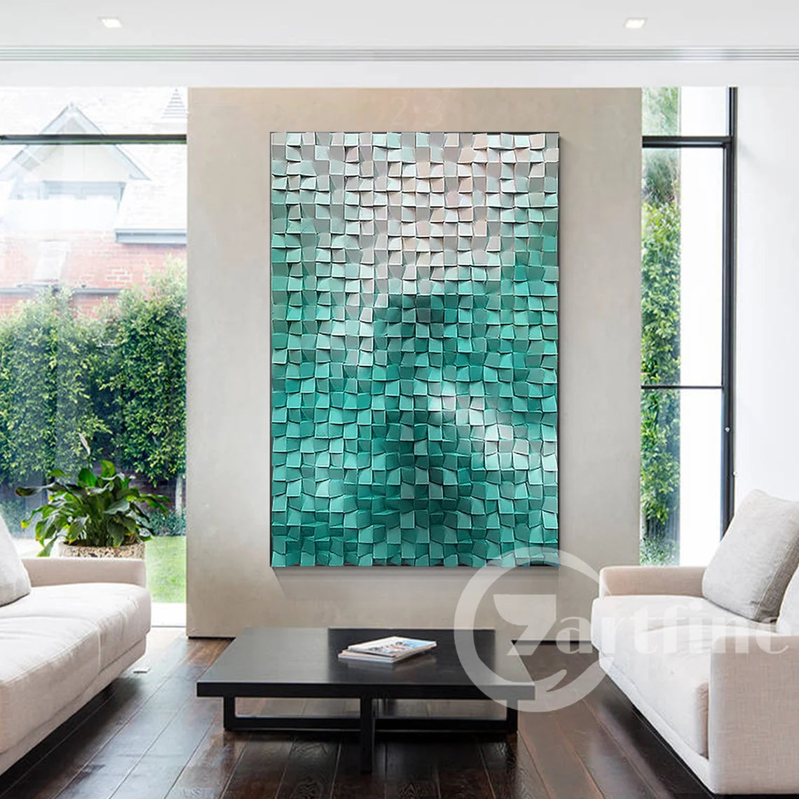 Sea Wave Wood Mosaic Wall Decor
