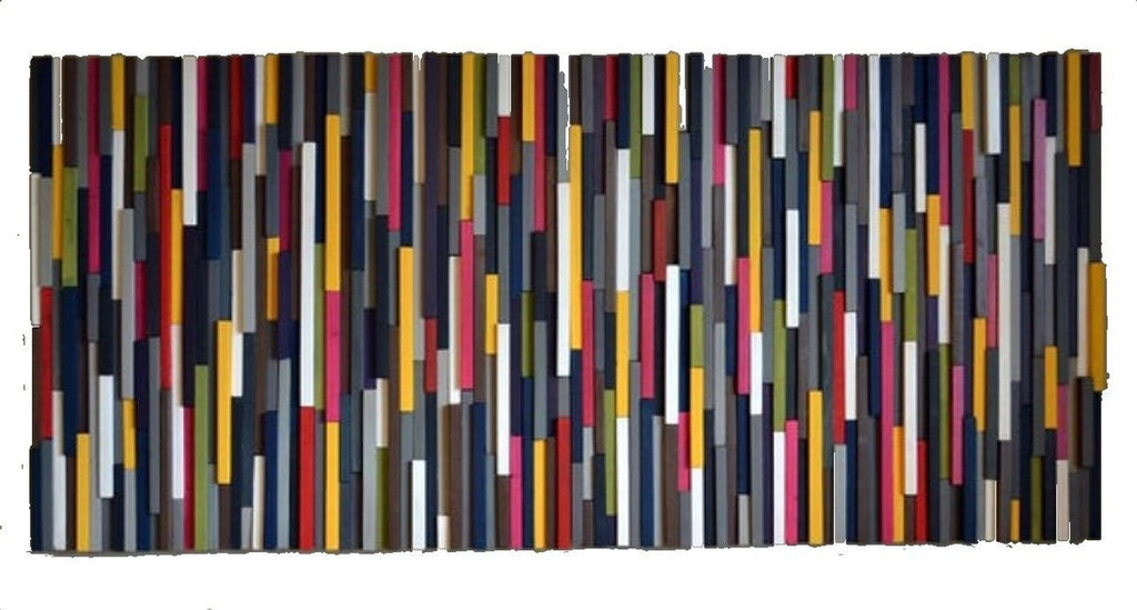 Season Of Happiness Wall Art Plank Wood Mosaic Wall Decor