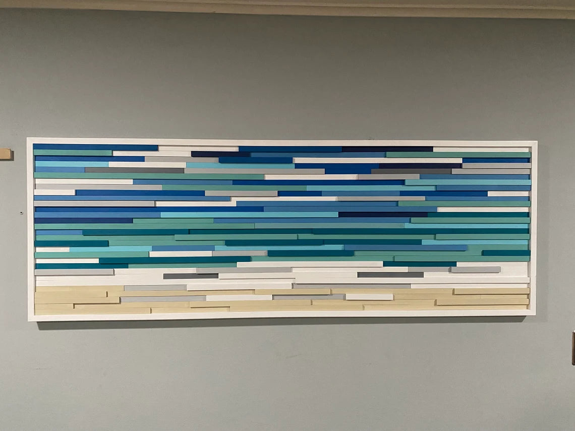 Sky High Wall Art Plank Wood Mosaic Wall Decor