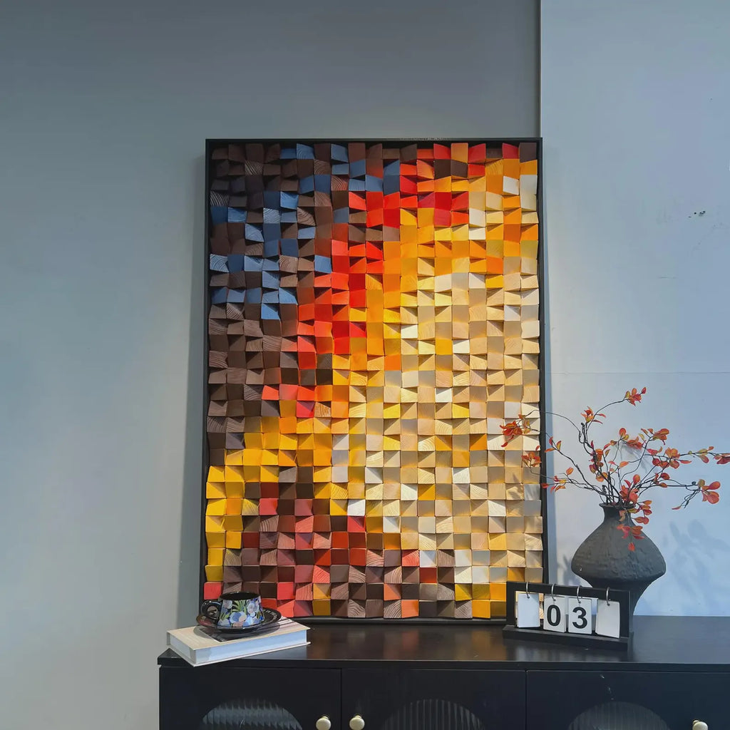 Soft Emotion 3D Wood Mosaic Wall Decor