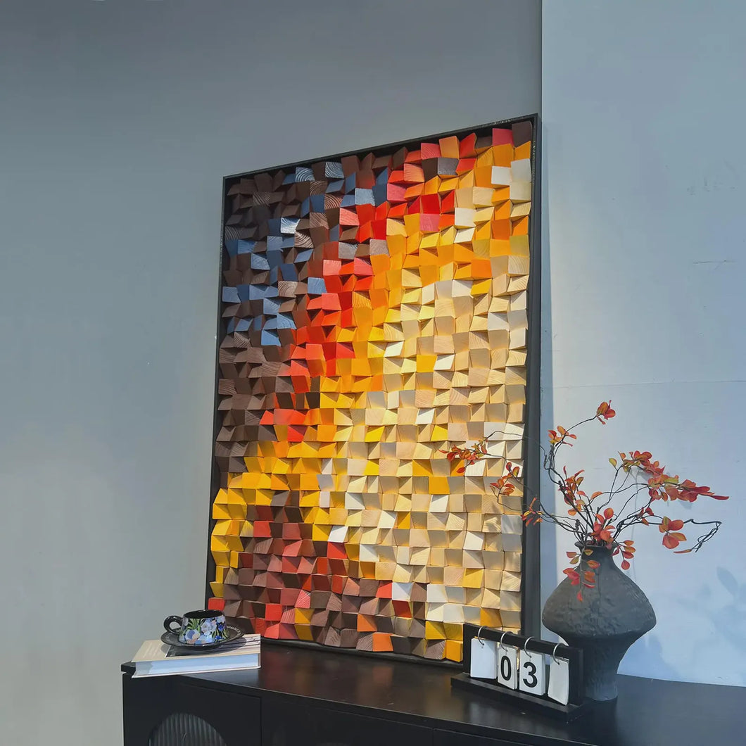Soft Emotion 3D Wood Mosaic Wall Decor