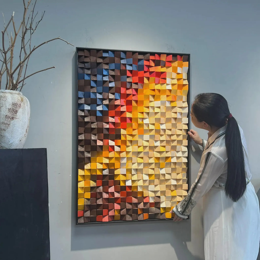 Soft Emotion 3D Wood Mosaic Wall Decor