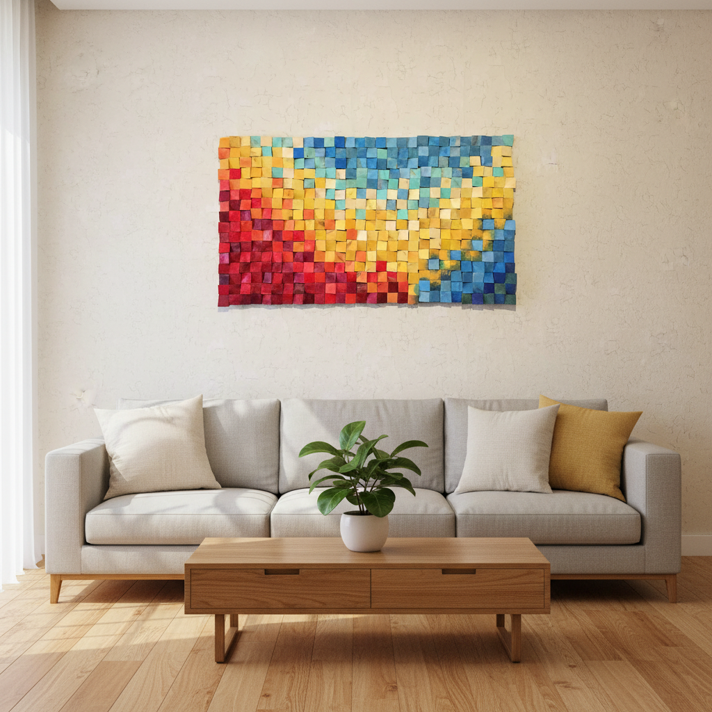 Solar Eclipse Wood Mosaic Wall Decor