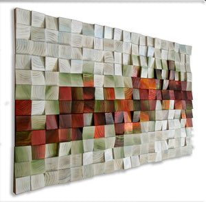 Abstract Sound Wave Wall Art Wood Mosaic Wall Decor