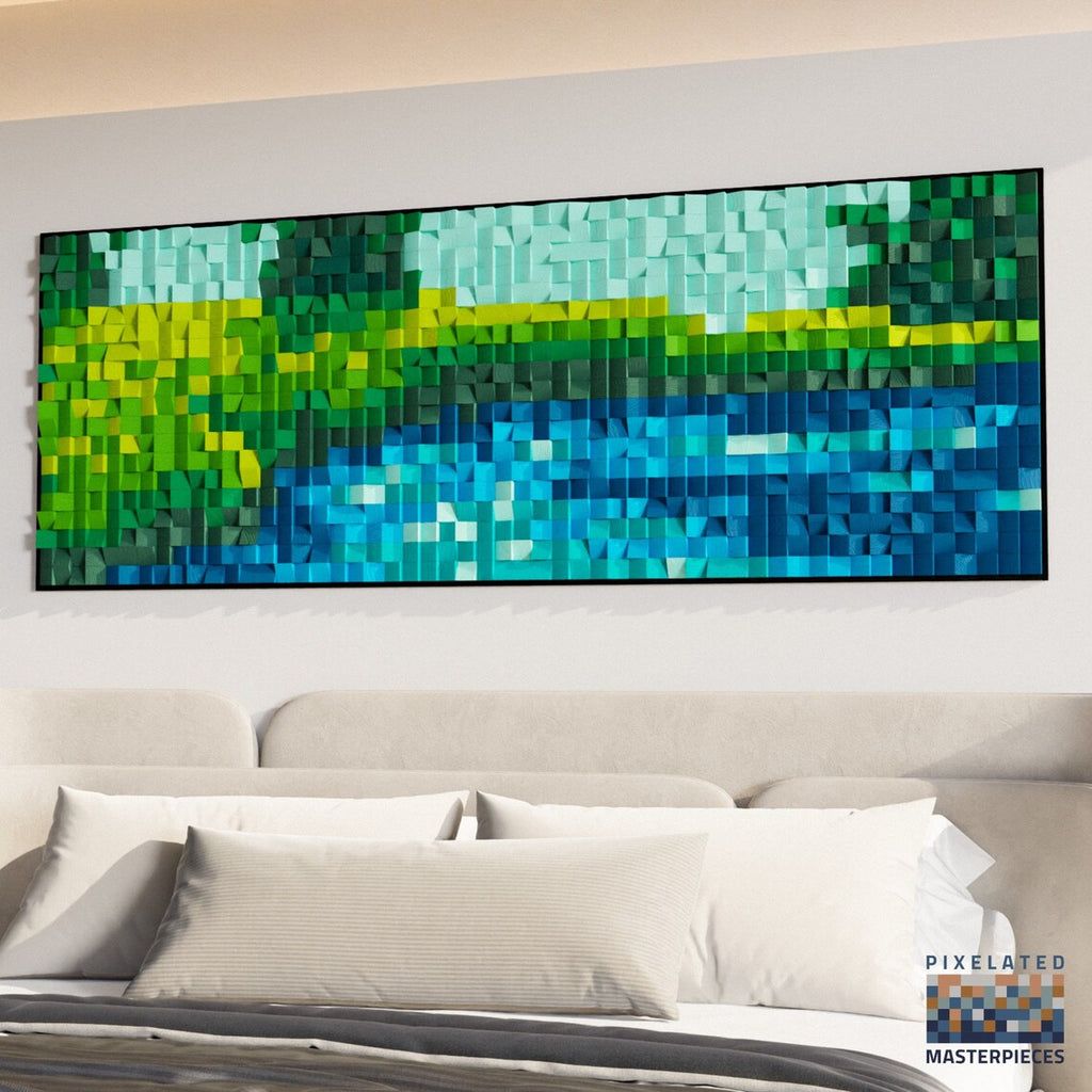 Summer Stream 3D Wood Mosaic Wall Decor