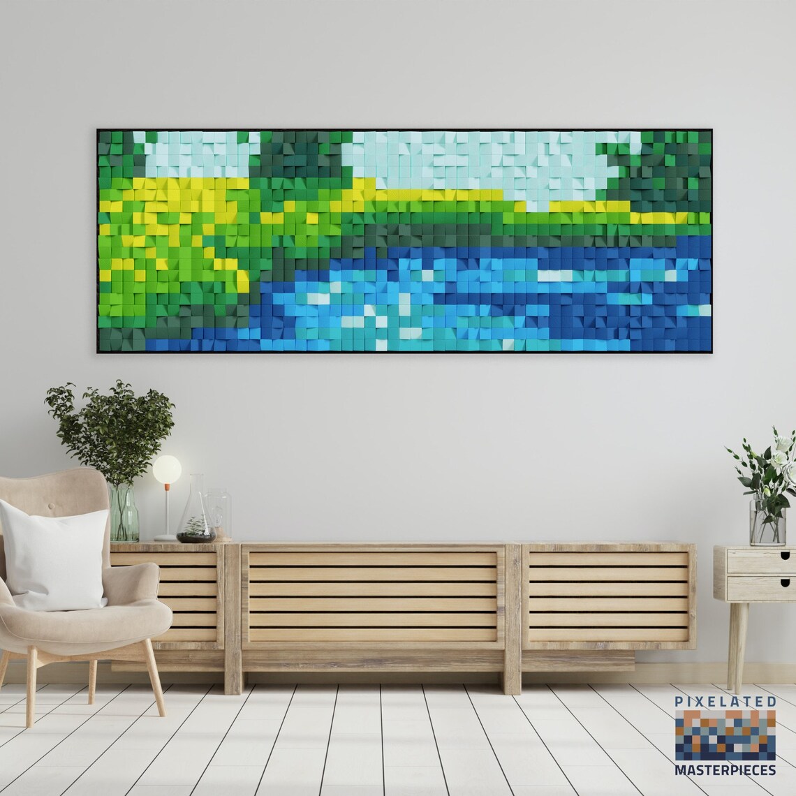 Summer Stream 3D Wood Mosaic Wall Decor