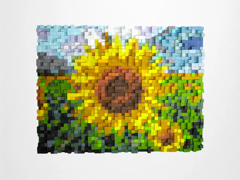 Sunflower Wood Mosaic Wall Decor