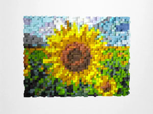 Sunflower Wood Mosaic Wall Decor