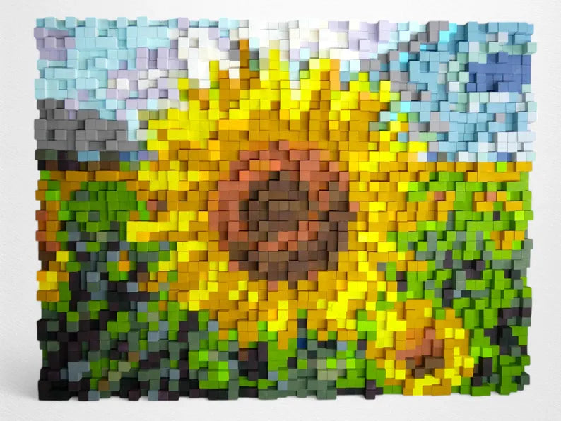 Sunflower Wood Mosaic Wall Decor
