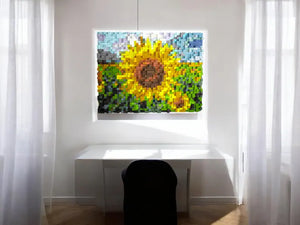 Sunflower Wood Mosaic Wall Decor