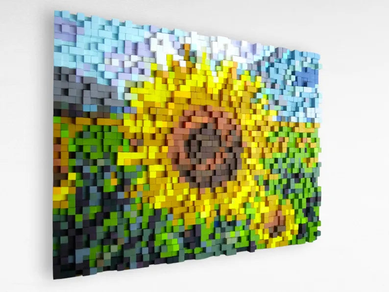 Sunflower Wood Mosaic Wall Decor