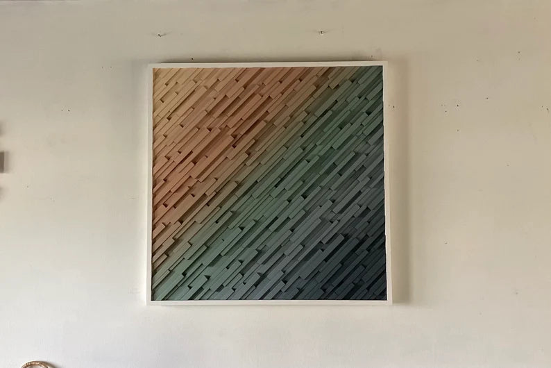 Sunset Bay Plank Wood Mosaic Wall Decor