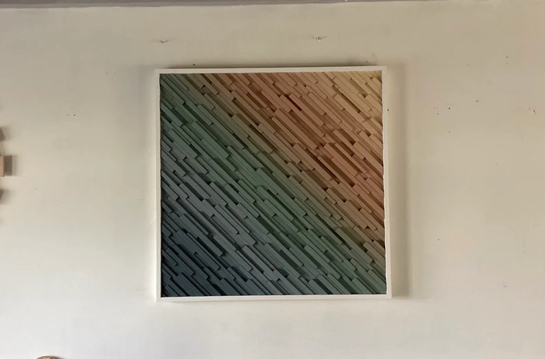 Sunset Bay Plank Wood Mosaic Wall Decor