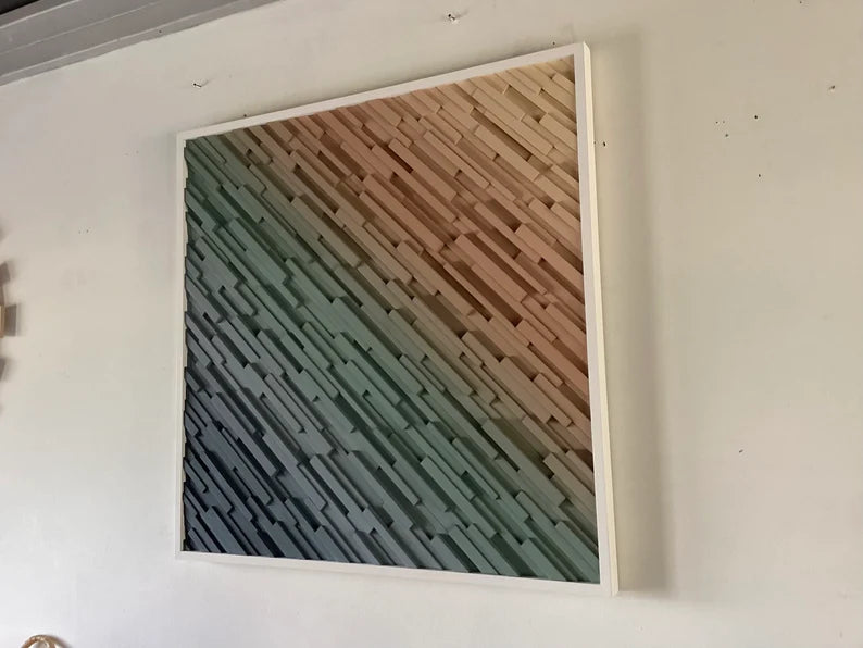 Sunset Bay Plank Wood Mosaic Wall Decor