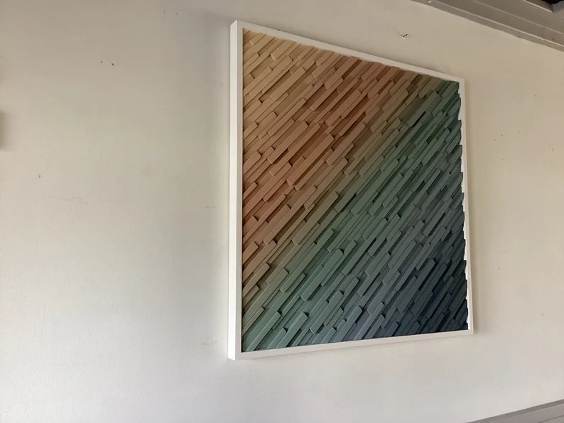 Sunset Bay Plank Wood Mosaic Wall Decor