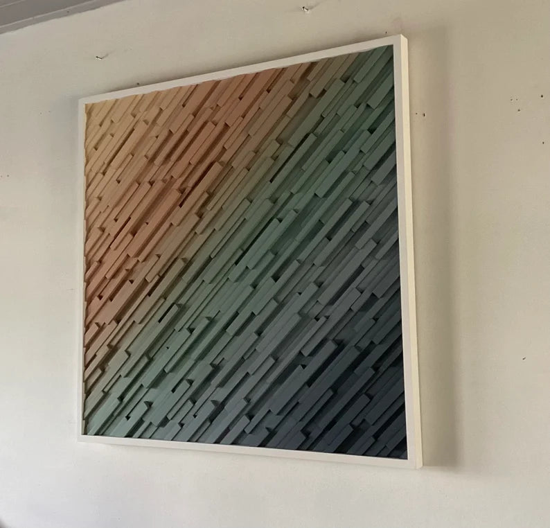 Sunset Bay Plank Wood Mosaic Wall Decor