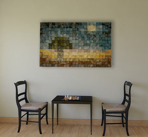 Supermoon Wood Wall Art Wood Mosaic Wall Decor