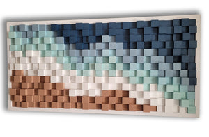 Tropical Waves Wood Mosaic Wall Decor