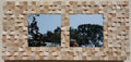 Two Tandem Wood Mirror Mosaic Wall Decor