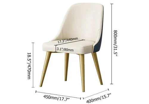 Upholstered Dining Room Chair With Golden Leg