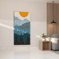 Vertical Mountain Range 3D Wood Mosaic Wall Decor