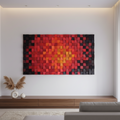 Sizzling Volcano Wood Mosaic Wall Decor