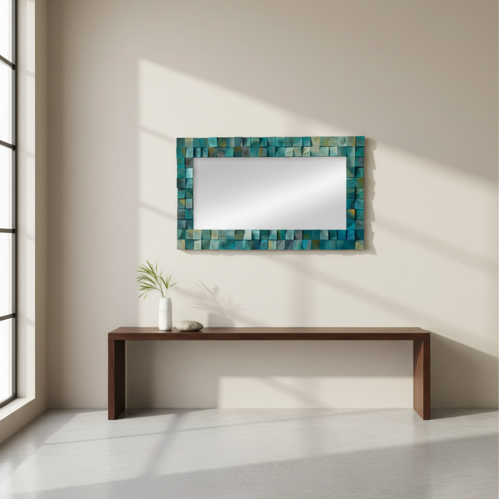 Green Pond Mirror Mosaic Wall Decor