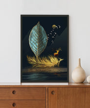 Load image into Gallery viewer, Golden Feather Acrylic LED Light Wall Art
