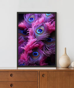 Pinkish Feather Acrylic LED Light Wall Art