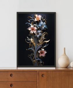 Classic Flowers Acrylic LED Light Wall Art