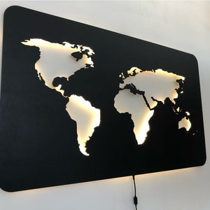 Metal LED World Map Wall Hanging