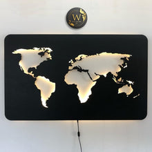 Load image into Gallery viewer, Metal LED World Map Wall Hanging
