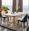 Designer Modern Rectangle White Marble Dining Table