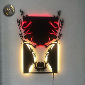 Metal LED Deer Head Wall Hanging