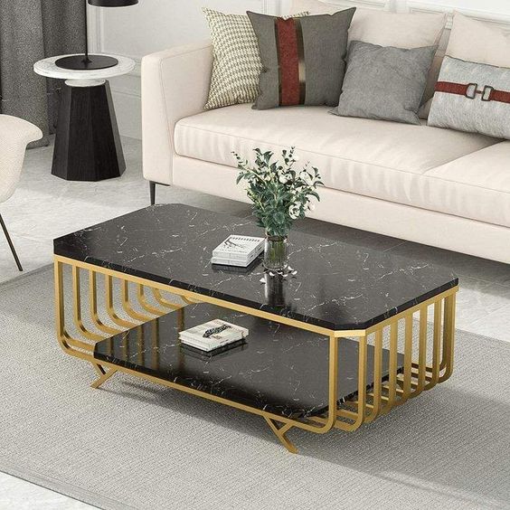 Unique Black Coffee Table With Storage