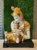 Eternal Love Of Lord Radha Krishna Decoration Idol Statue Showpiece White / Gold