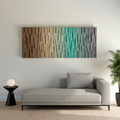 Brown Beige Green Gray Plank Wood Mosaic Wall Decor