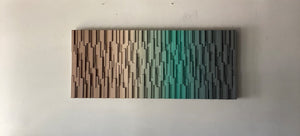 Brown Beige Green Gray Wood Mosaic Wall Decor