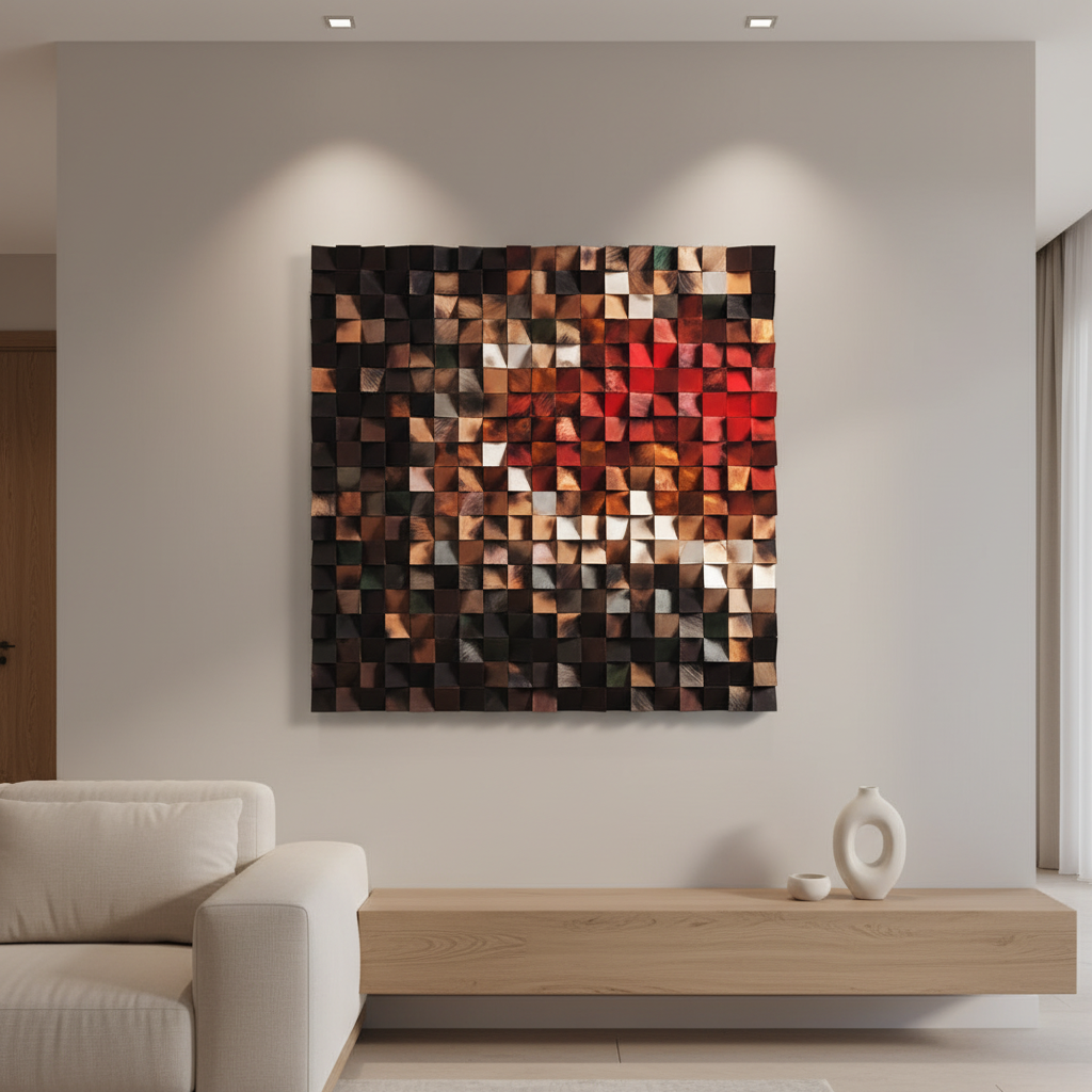 Crust Of Earth Wood Mosaic Wall Decor