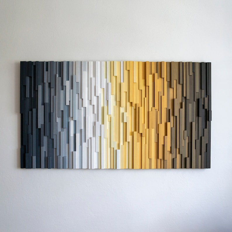 Sacred City Plank Wood Mosaic Wall Decor